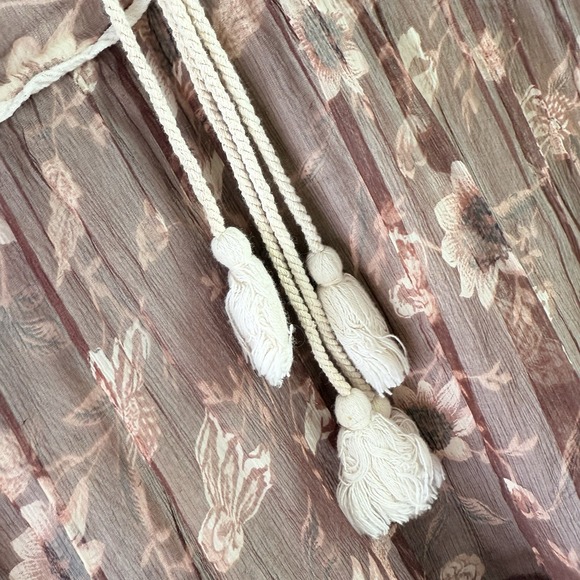 Christy Dawn The Paloma Dress Women S Rust Floral Tiered Sheer Boho $328 - Picture 5 of 14